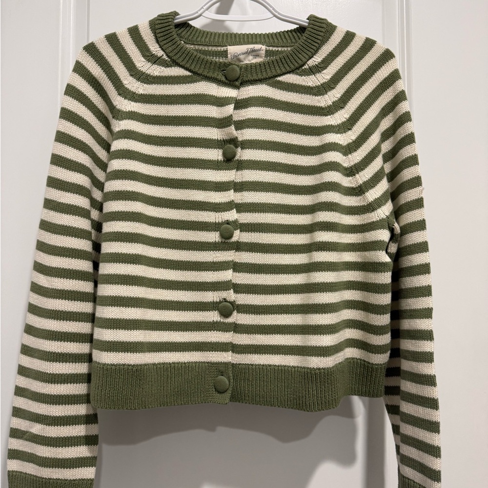 Universal Thread Olive & White Women's  Cotton Sweater